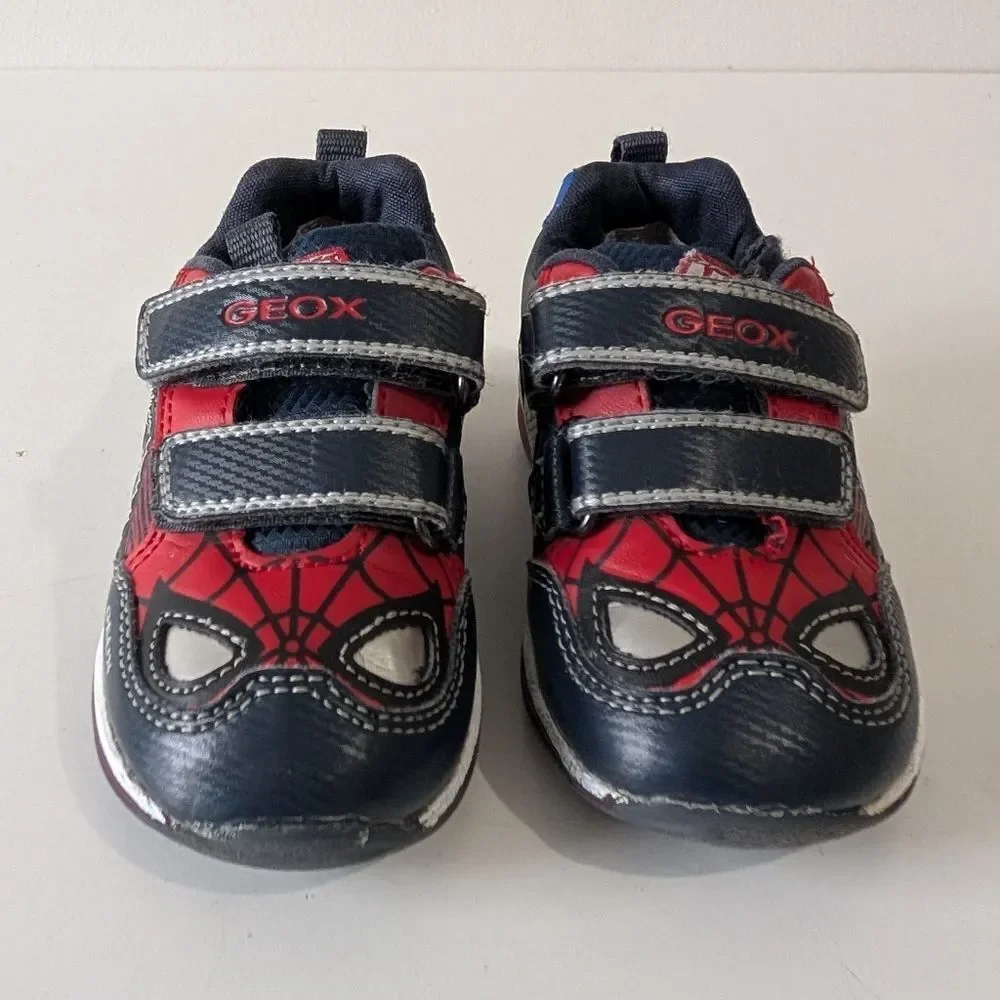 GEOX Sport Spiderman Light Up Strap Boys Sneaker 6.5